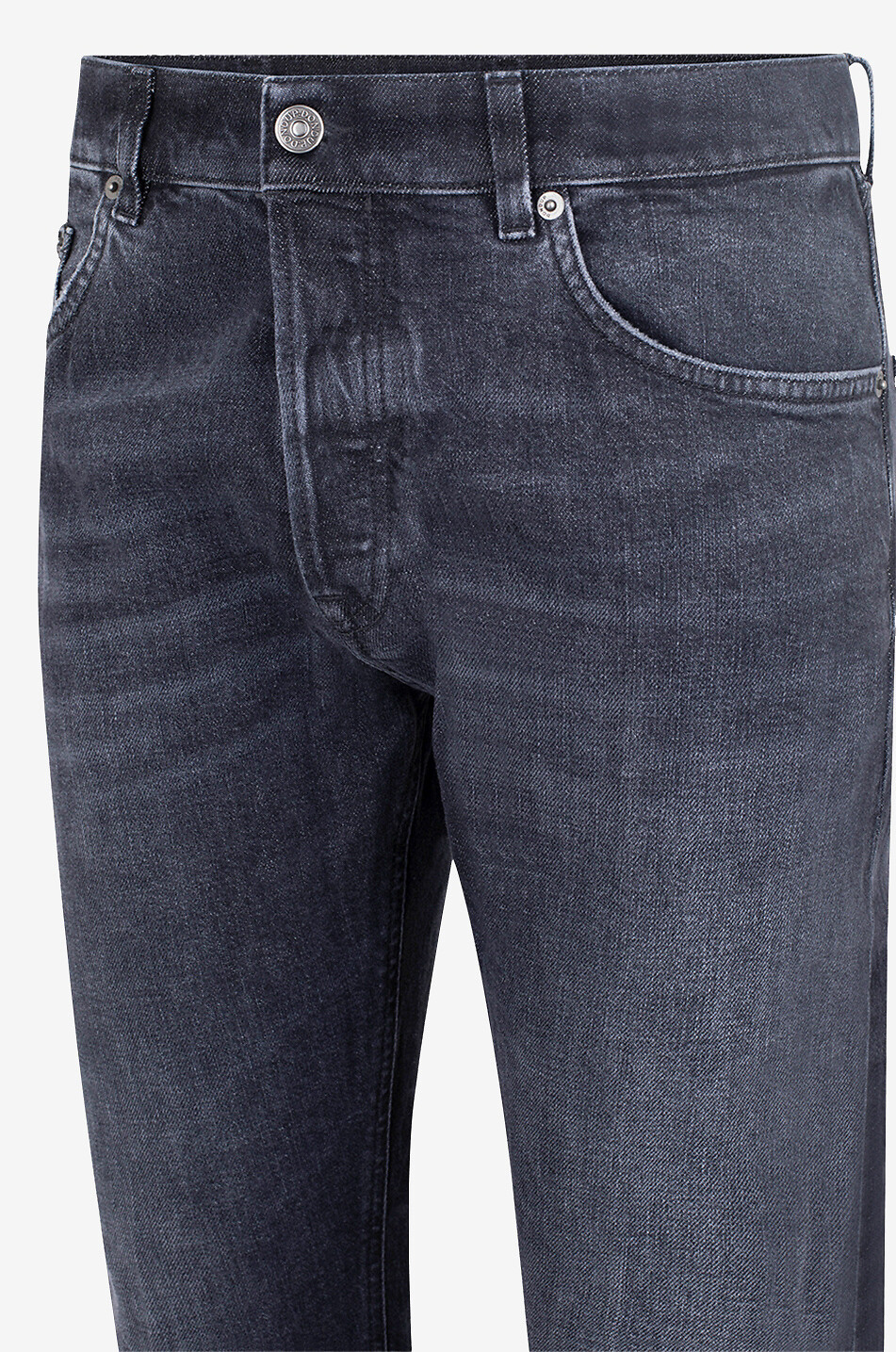 DONDUP Jean droit délavé en coton Icon Homme NOIR 3