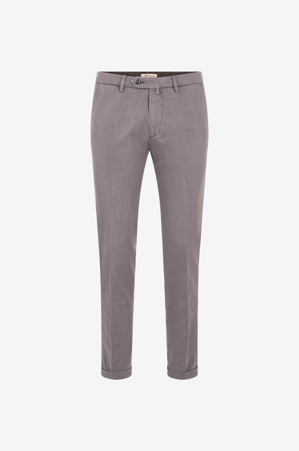 B SETTECENTO Pantalon chino en coton à chevrons Homme MARRON MOYEN 1