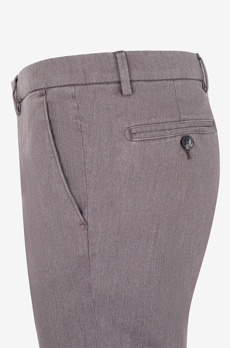 B SETTECENTO Pantalon chino en coton à chevrons Homme MARRON MOYEN 3