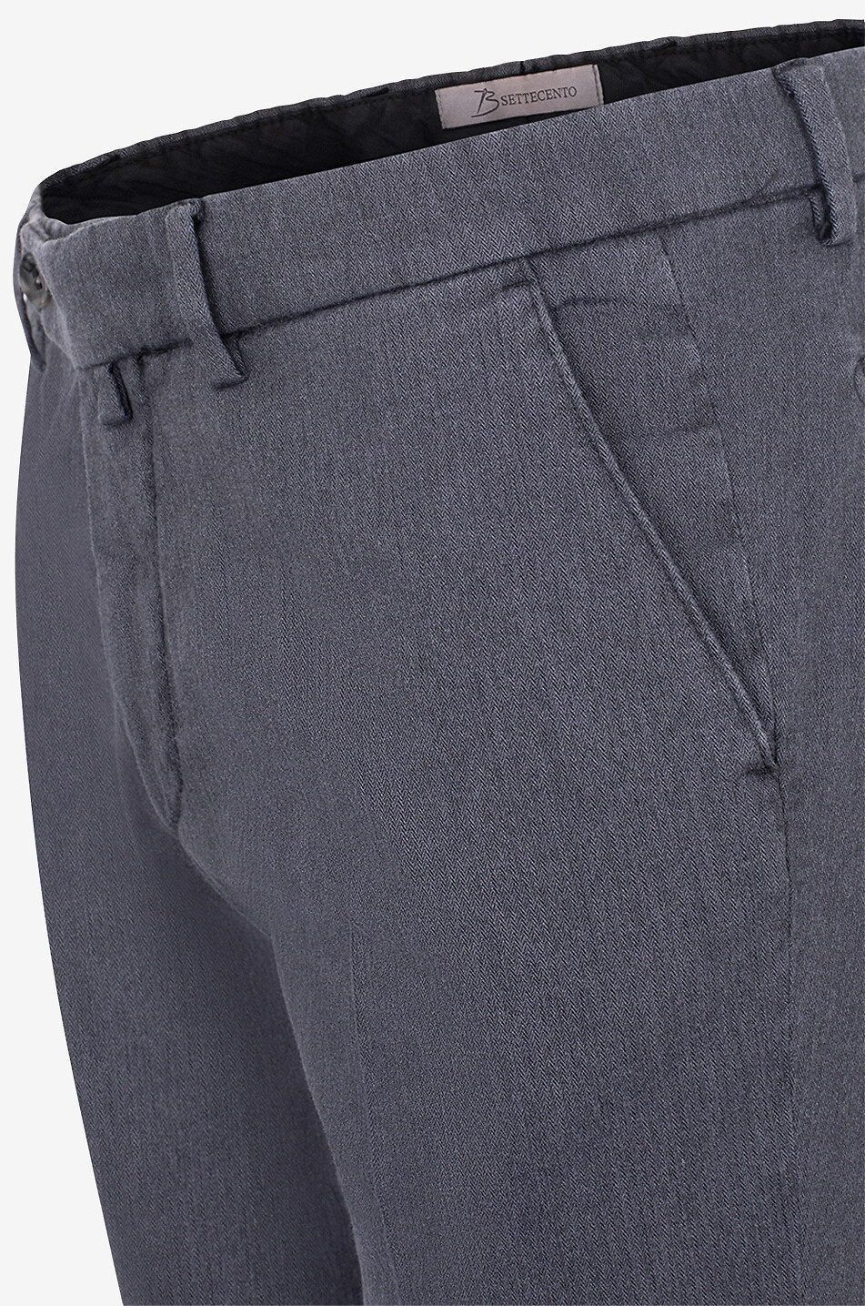 B SETTECENTO Pantalon chino en coton à chevrons Homme NOIR 3