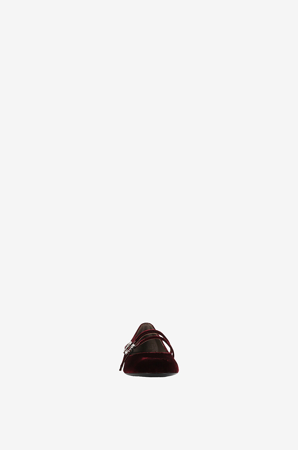 BONGENIE Velluto flat velvet Mary Janes with crystals Women DARK RED 2