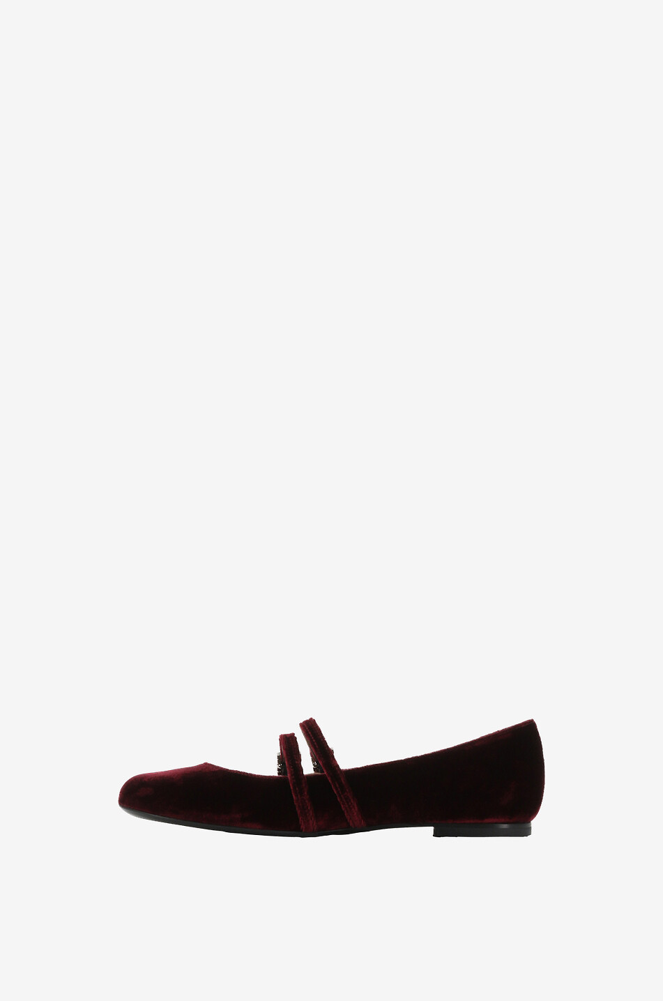 BONGENIE Velluto flat velvet Mary Janes with crystals Women DARK RED 3