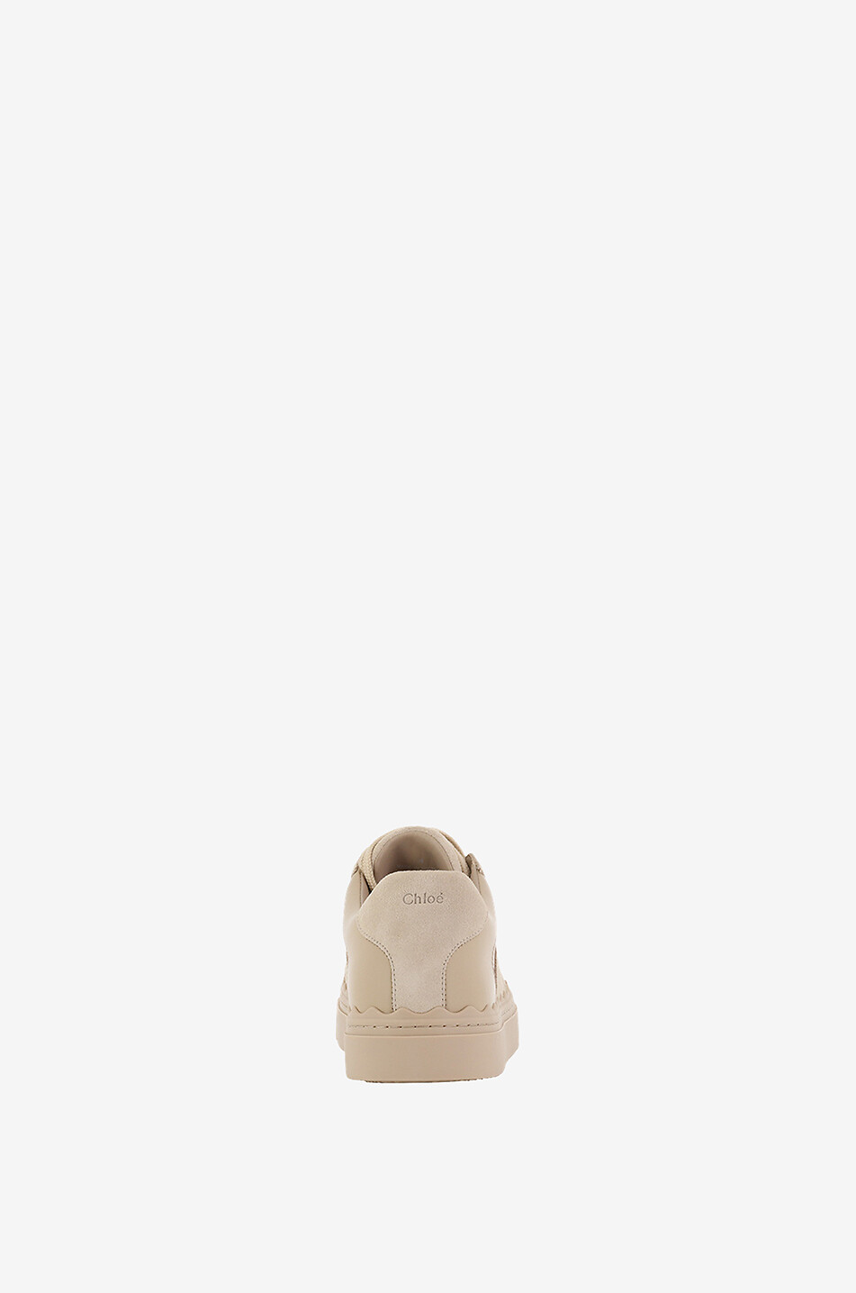 CHLOE Niedrige Materialmix-Schnürsneakers Lauren Damen Hellbeige 4