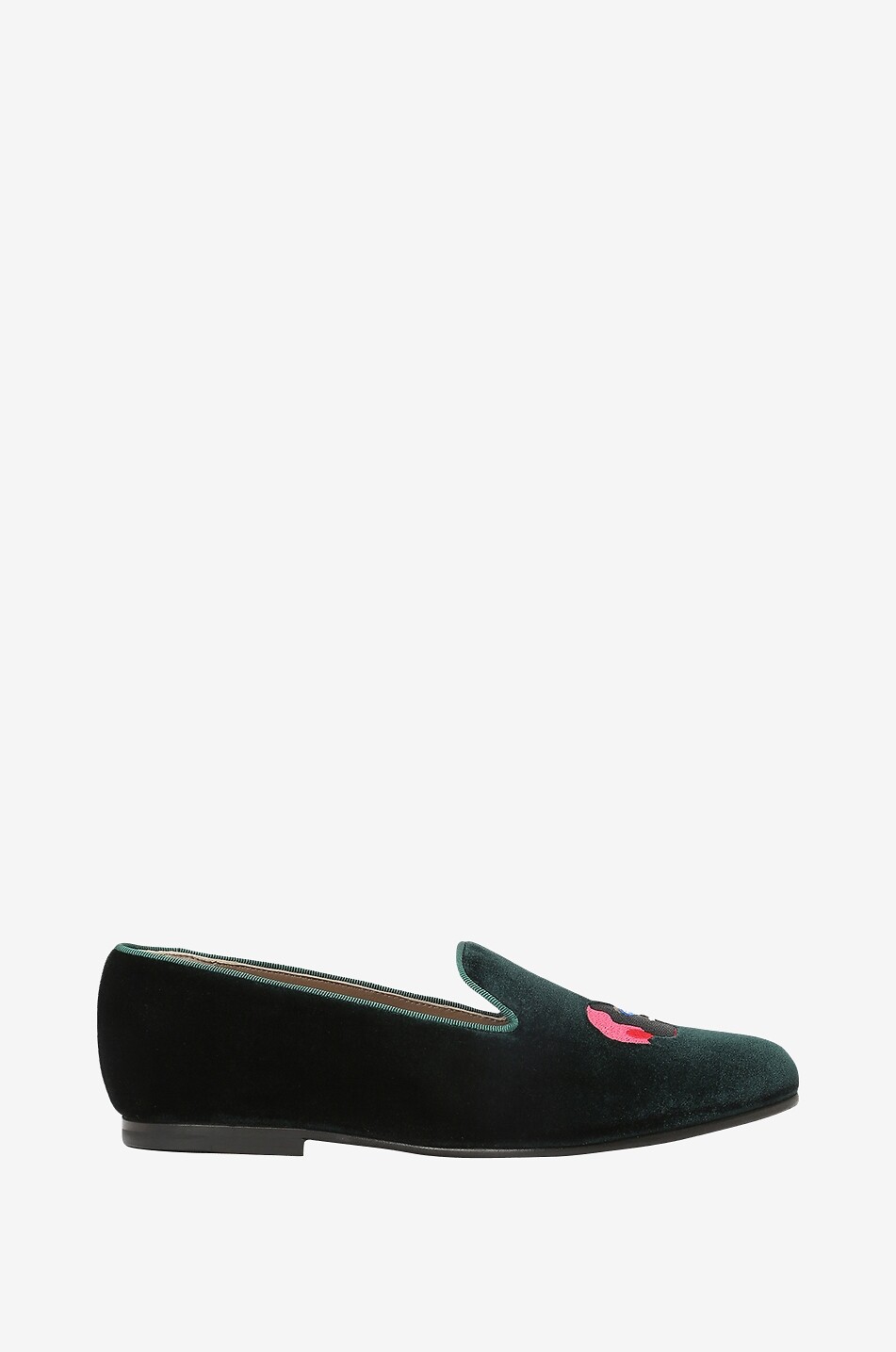 Amor Velvet embroidered velvet smoking slippers