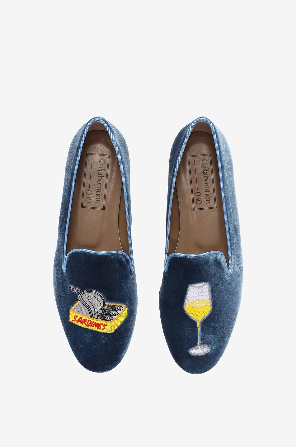 Mocassins en velours brodé The Sardines Slippers