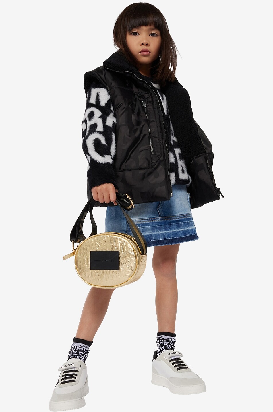 MARC JACOBS Minijupe en denim effet patchwork fille MJ Fille BLEU 3