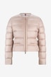 Laurine short nylon and gros grain down jacket