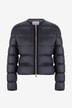 Laurine short nylon and gros grain down jacket