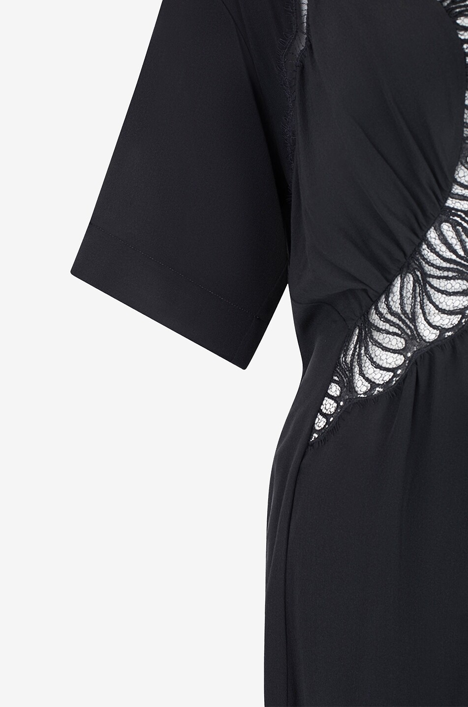 STELLA McCARTNEY Lace-embellished midi silk dress Women BLACK 3