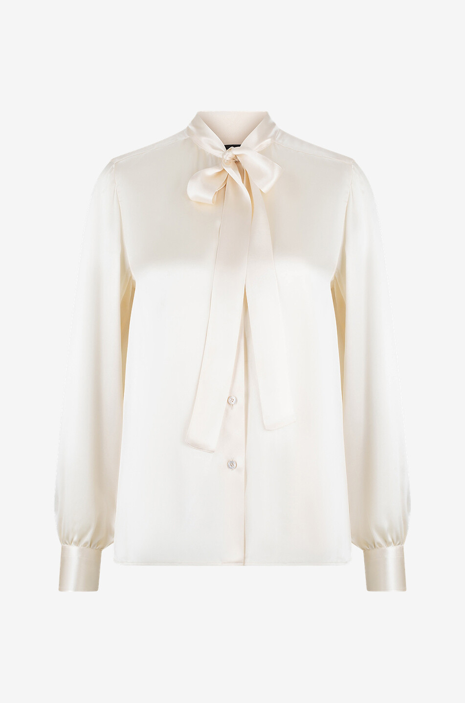 Blouse en charmeuse de soie à lavallière