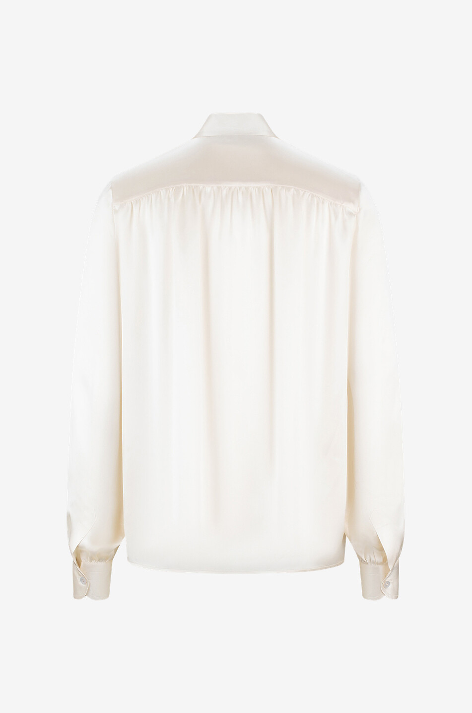TOM FORD Fluid silk charmeuse blouse with nectie Women EGGSHELL 2