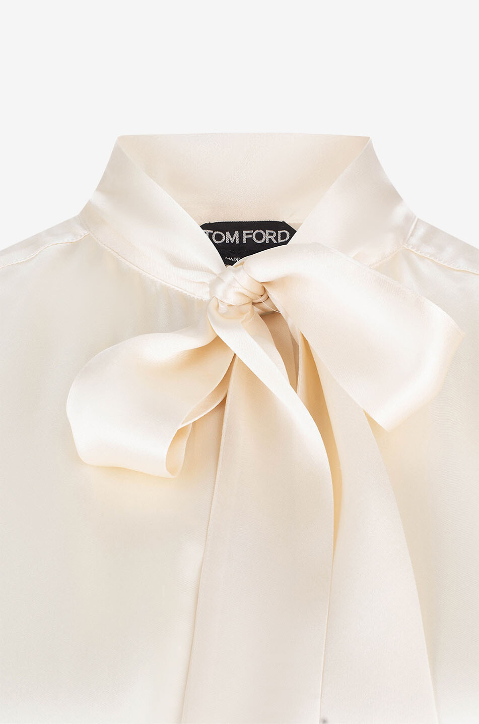 TOM FORD Fluid silk charmeuse blouse with nectie Women EGGSHELL 3
