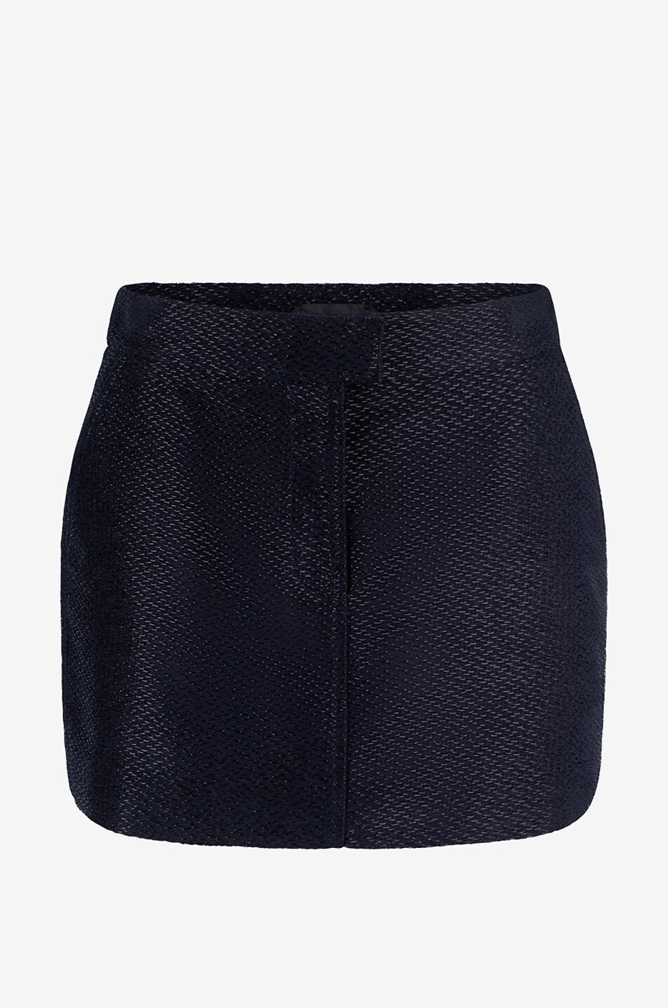 Schmaler Minirock aus Metallic-Bouclé