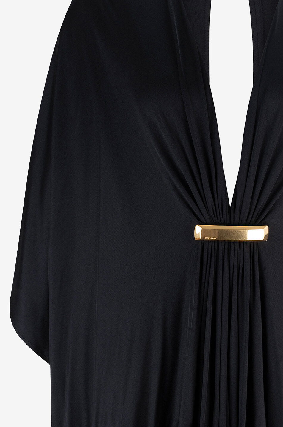 TOM FORD Satin jersey V-neck long caftan dress Women BLACK 3