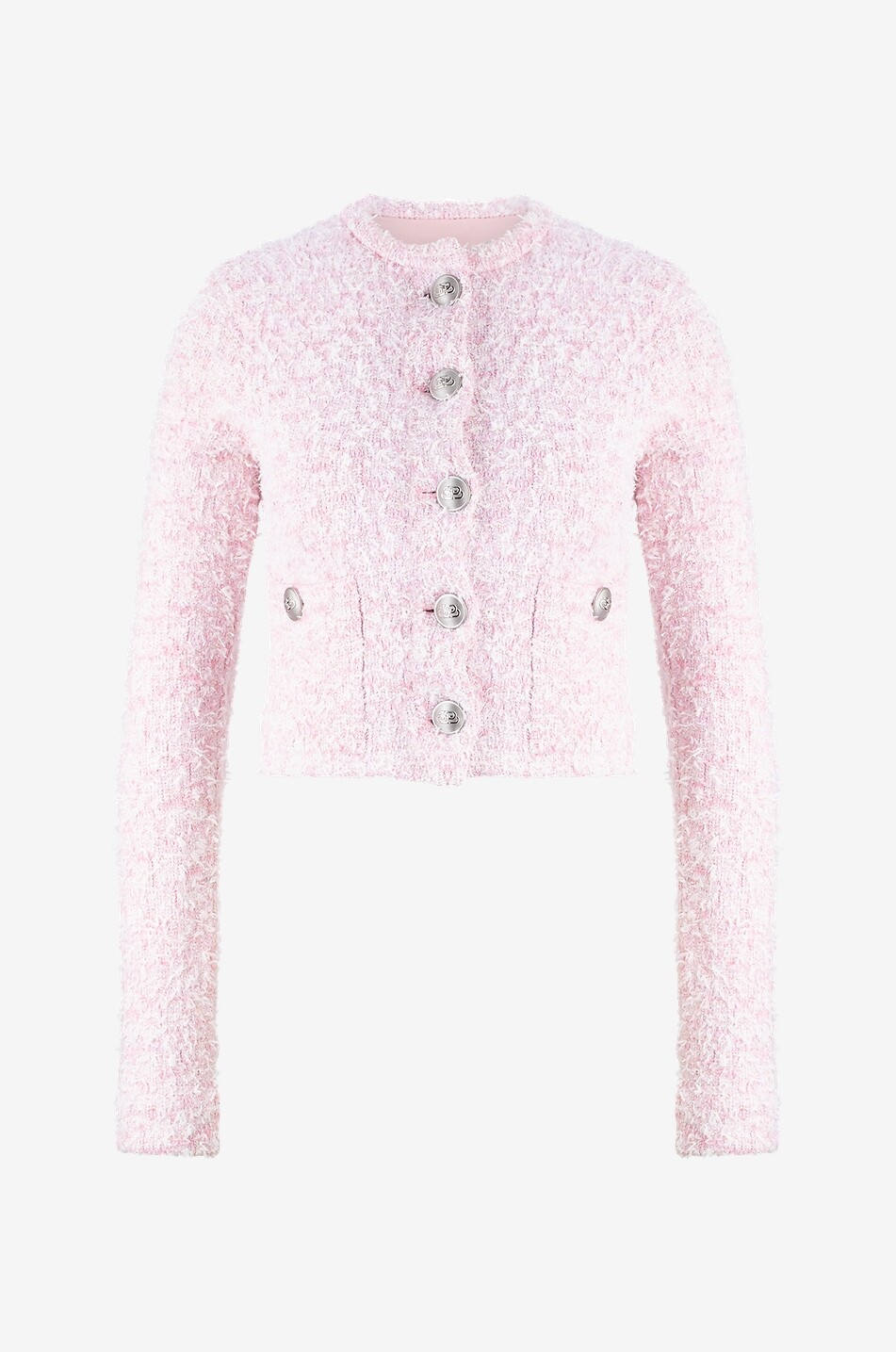 Glitzernder Tweed-Strick-Cardigan Cropped