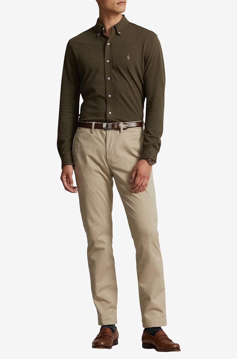 POLO RALPH LAUREN Chemise en coton piqué Featherweight Homme VERT 4