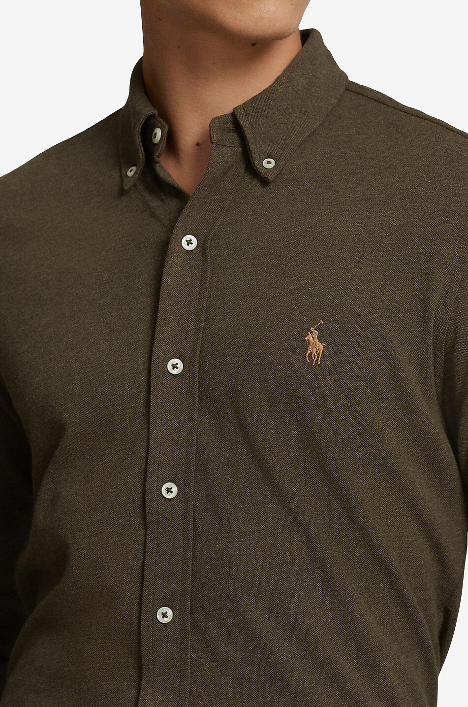 POLO RALPH LAUREN Chemise en coton piqué Featherweight Homme VERT 6