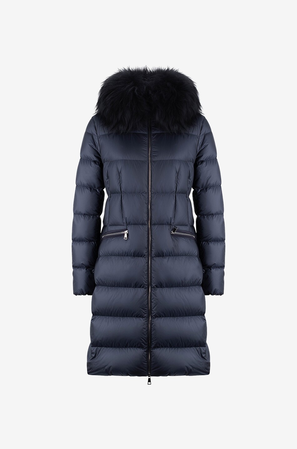 Lange taillierte Daunenjacke mit Shearling Boedic