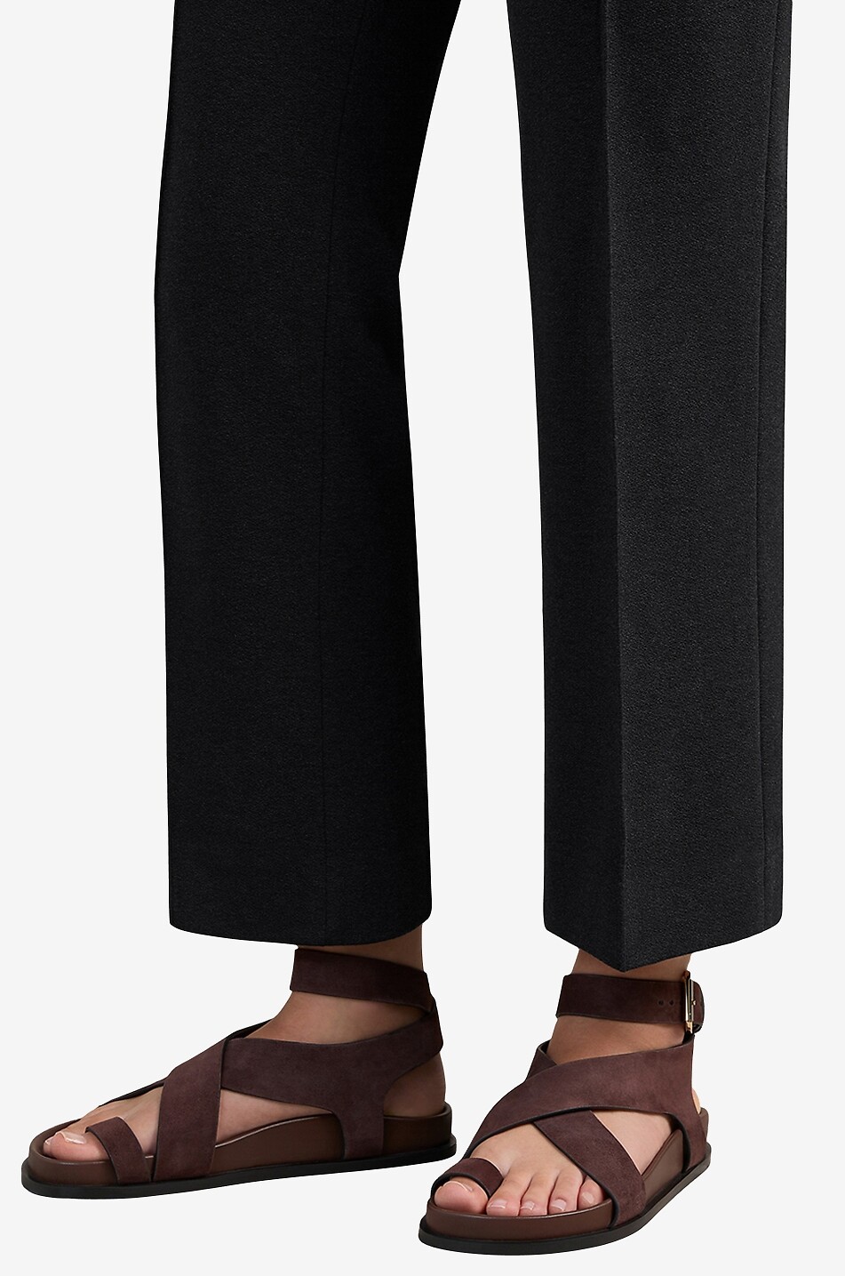 A.EMERY Flache Sandalen aus Leder Jalen Damen DUNKELBRAUN 3