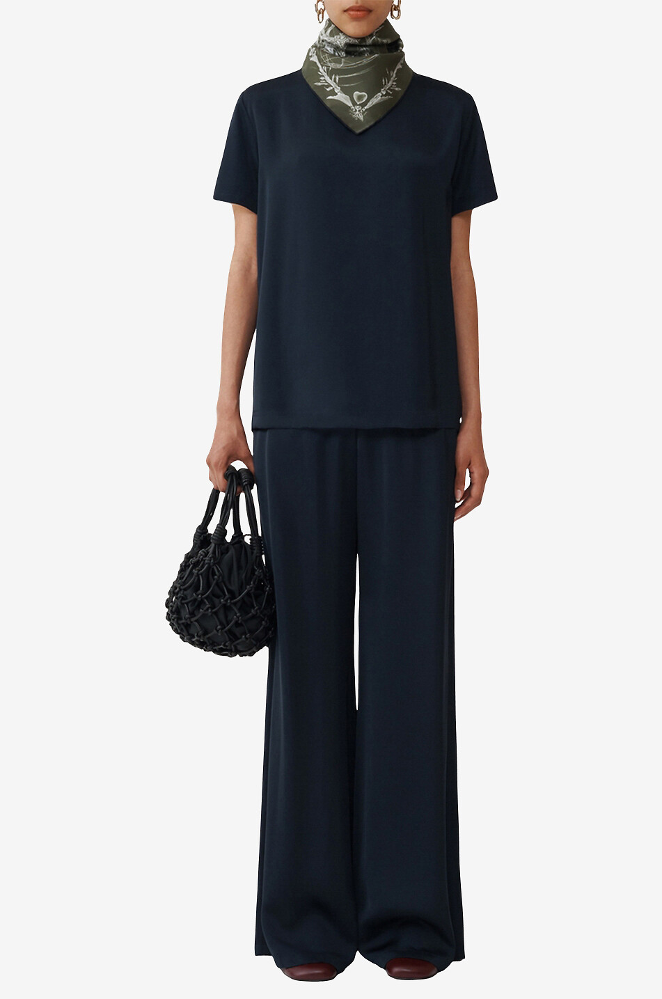 FABIANA FILIPPI T-Shirt aus Satin und Strick Damen DUNKELBLAU 5