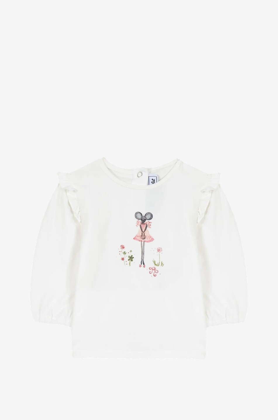 Langärmeliges T-Shirt für Babys aus Baumwolle Petite Souris