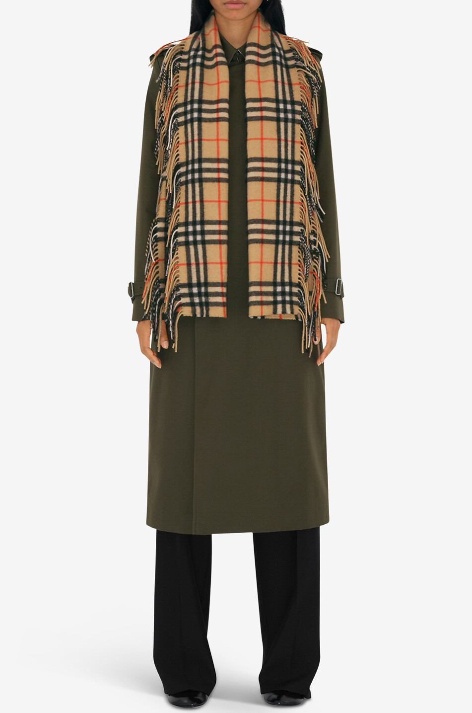 Burberry cashmere scarf sale with fringe