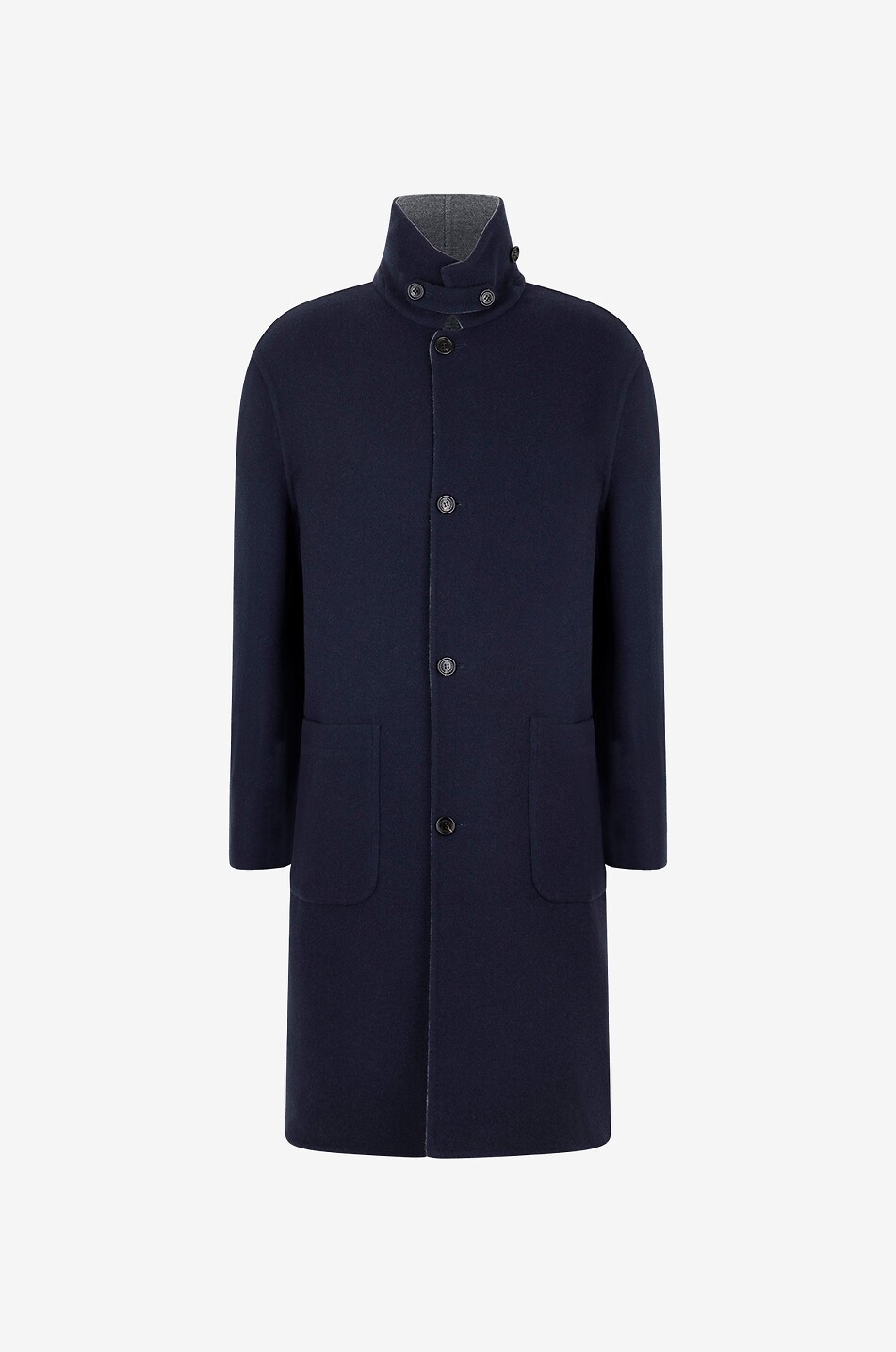 Reversible double-face cashmere coat