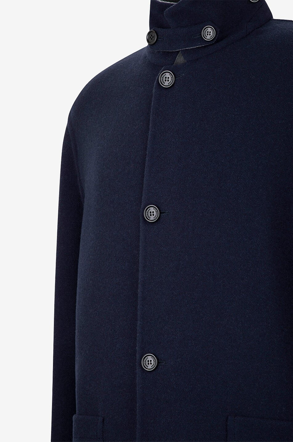 BRUNELLO CUCINELLI Reversible double-face cashmere coat Men DARK BLUE 3