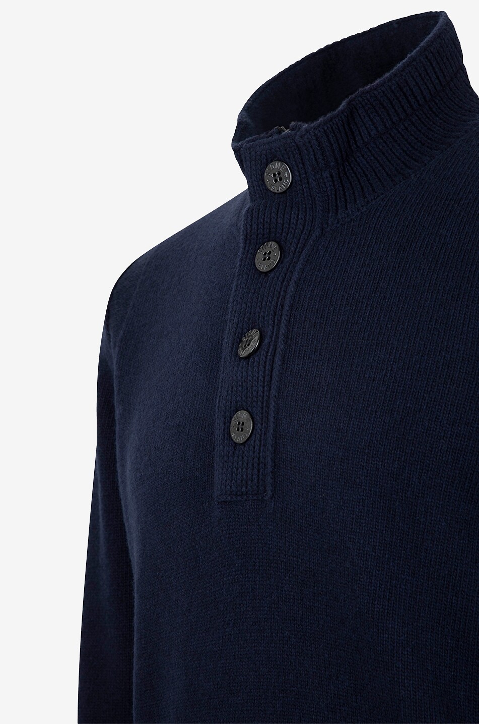 STONE ISLAND 540A3 wool jumper with buttoned stand-up collar Men DARK BLUE 3
