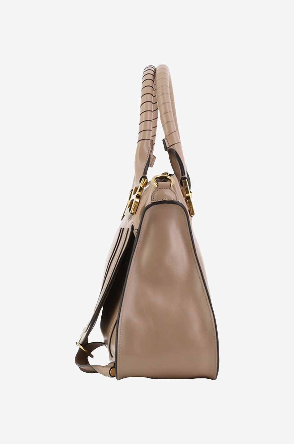 CHLOE Sac à main et porté épaule en cuir brillant Marcie Femme BEIGE 4