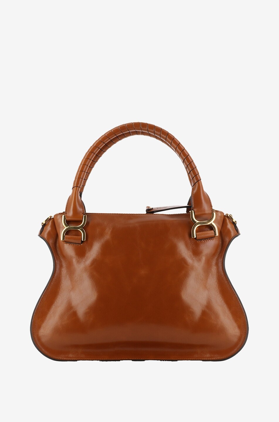 CHLOE Sac à main et porté épaule en cuir brillant Marcie Femme MARRON 3