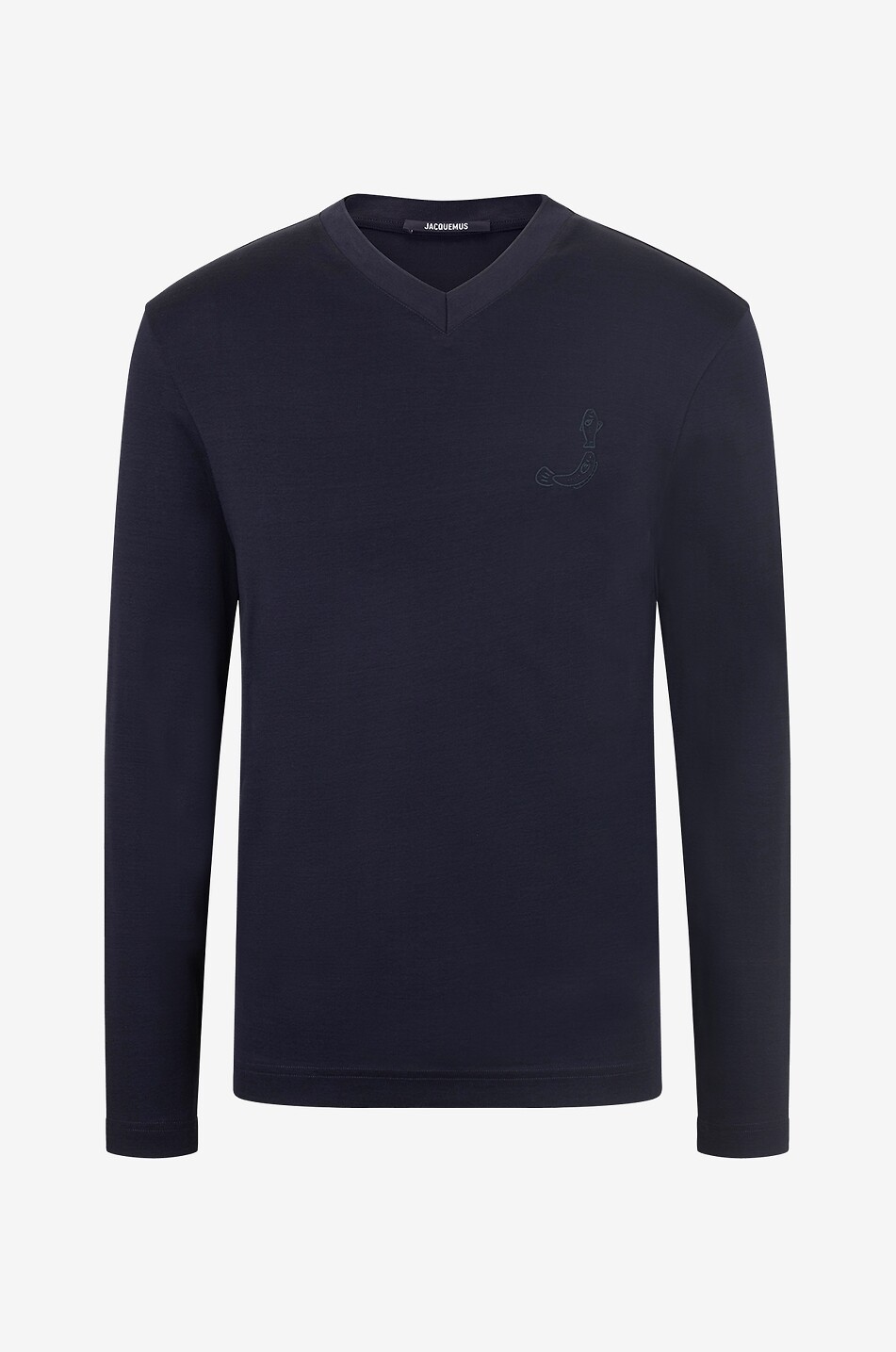 JACQUEMUS T-shirt à col V et manches longues Le Tshirt Pesco Homme BLEU FONCE 1