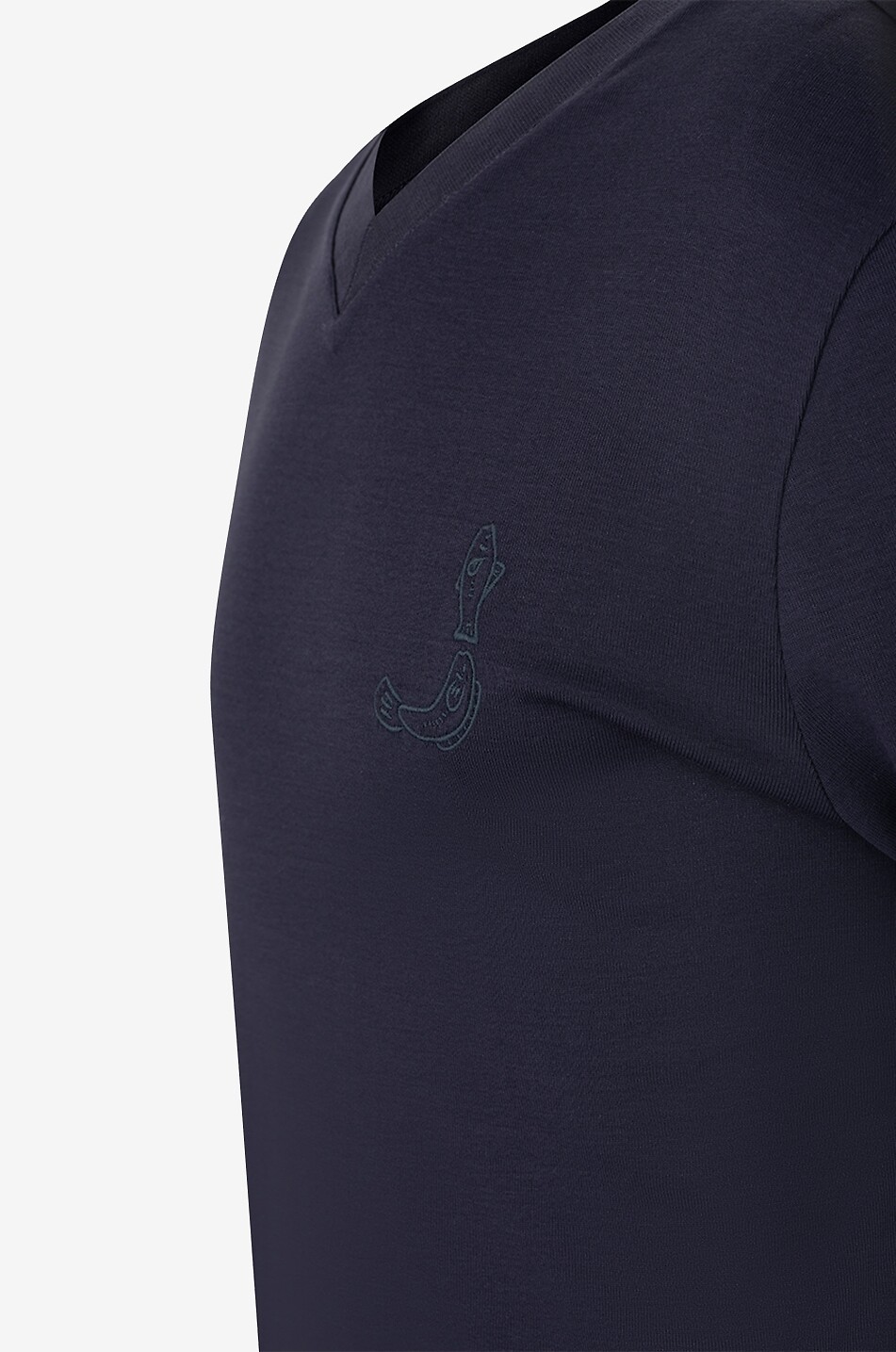 JACQUEMUS T-shirt à col V et manches longues Le Tshirt Pesco Homme BLEU FONCE 3