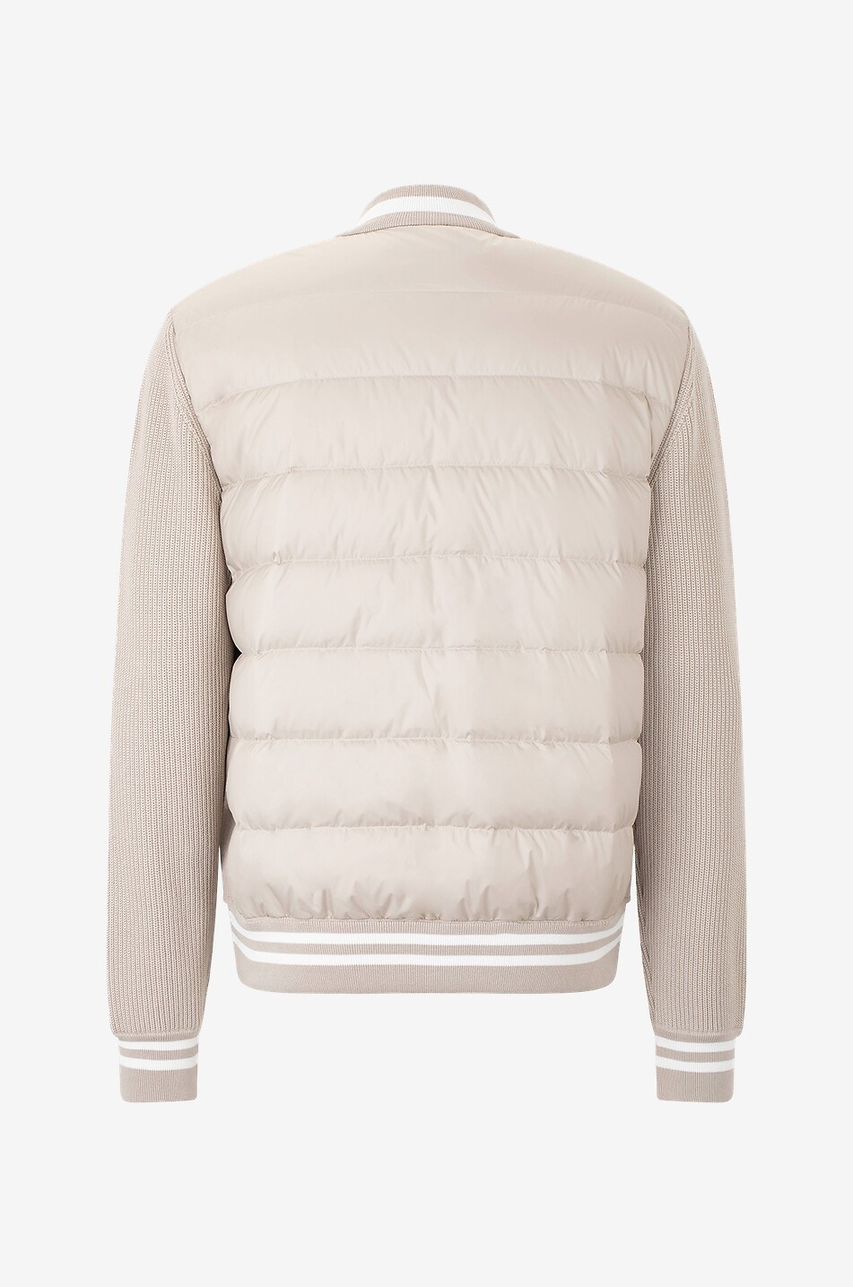 MONCLER Cardigan esprit veste universitaire en coton à parties doudoune Homme BEIGE 2