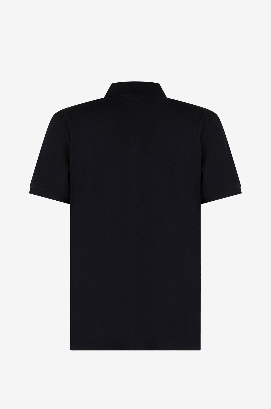 MONCLER Leather logo patch adorned short-sleeved polo shirt Men BLACK 2