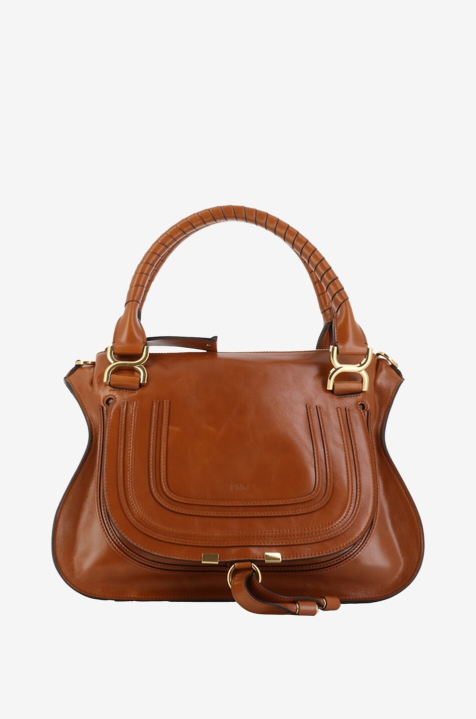 Hand- und Schultertasche aus glänzendem Leder Marcie
