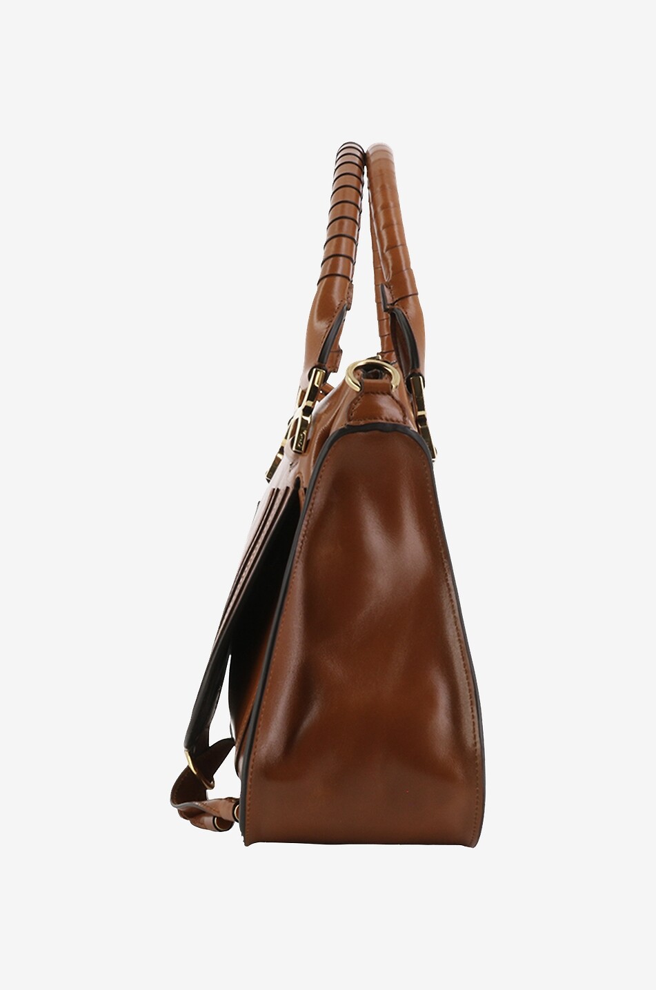 CHLOE Sac à main et porté épaule en cuir brillant Marcie Femme MARRON 4