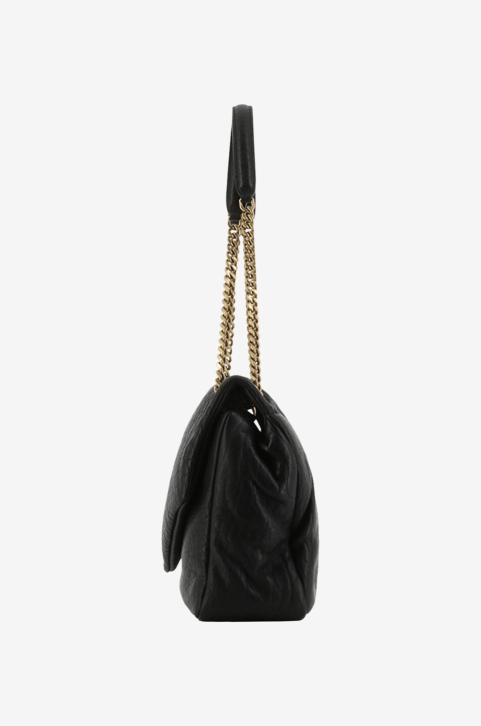SAINT LAURENT PARIS Schultertasche aus genarbtem Lammleder Calypso Large Damen SCHWARZ 4