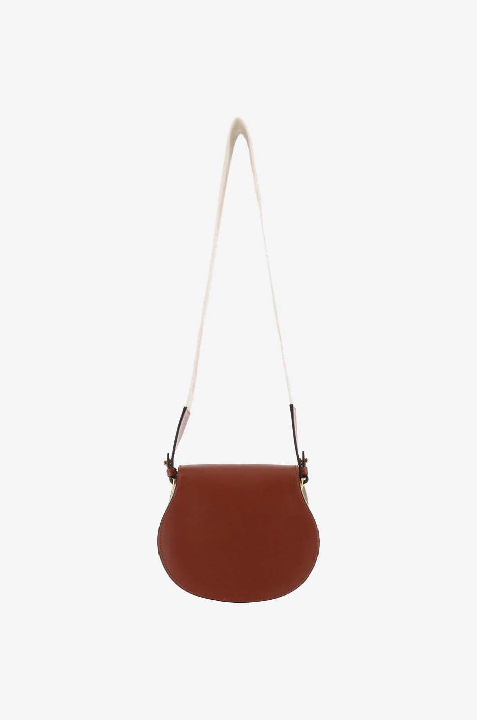 Sac porté épaule en lin et cuir lisse Marcie Small
