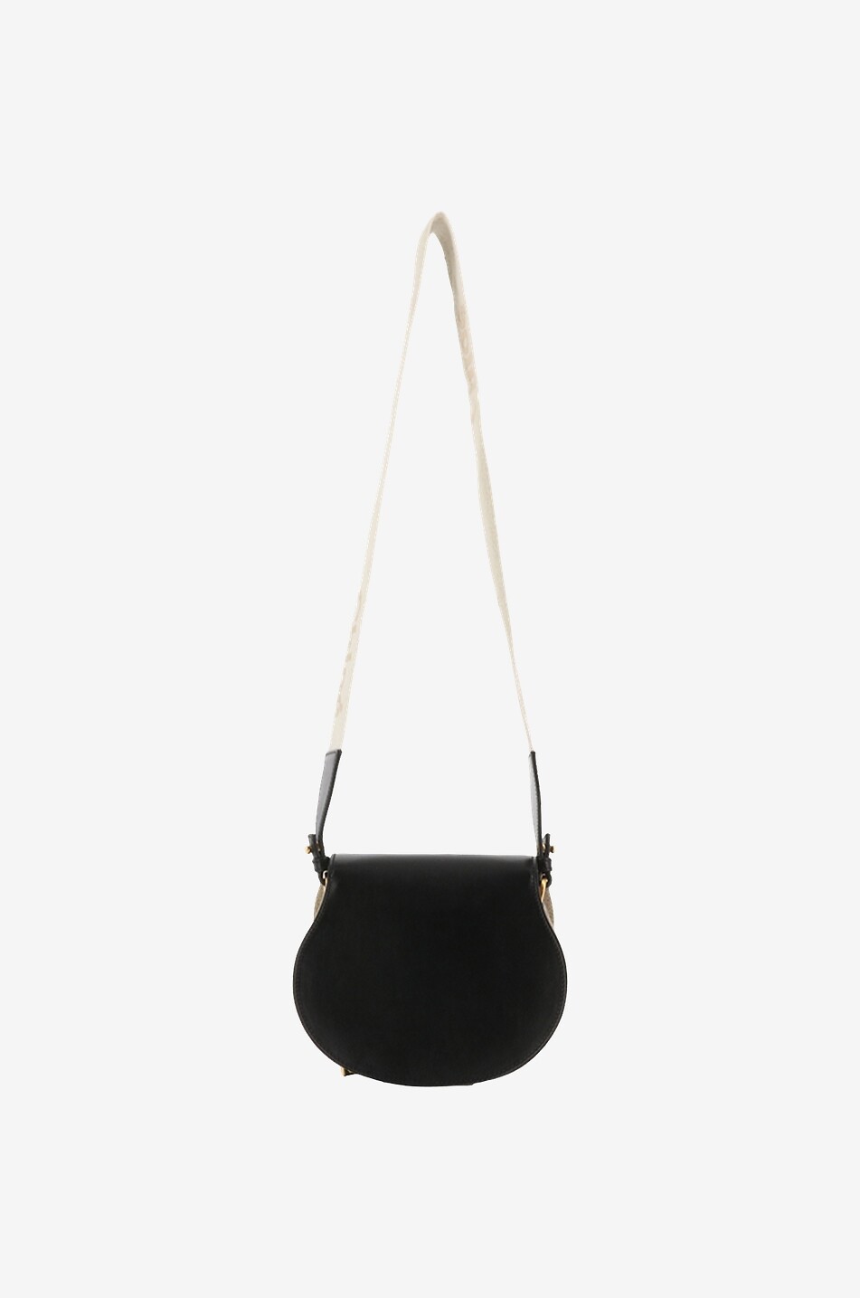 Sac porté épaule en lin et cuir lisse Marcie Small