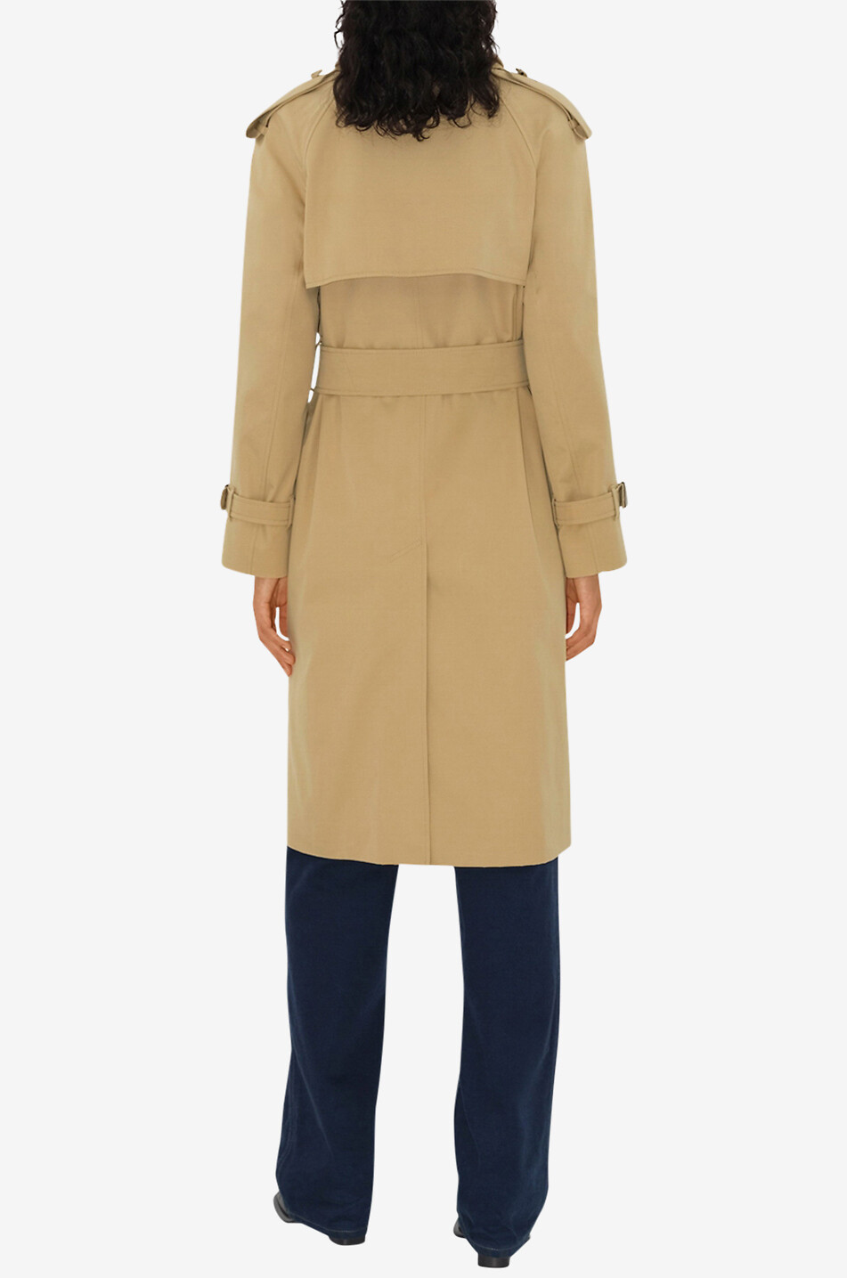 BURBERRY Langer Baumwollgabardine-Trenchcoat mit abnehmbarem Check-Kragen Damen BEIGE 6