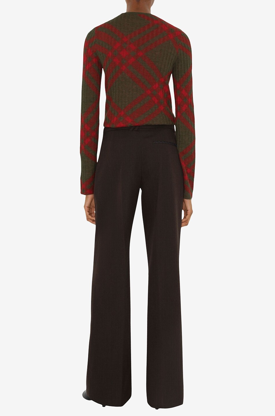 Feiner geknöpfter Mohair- und Wollcardigan Check