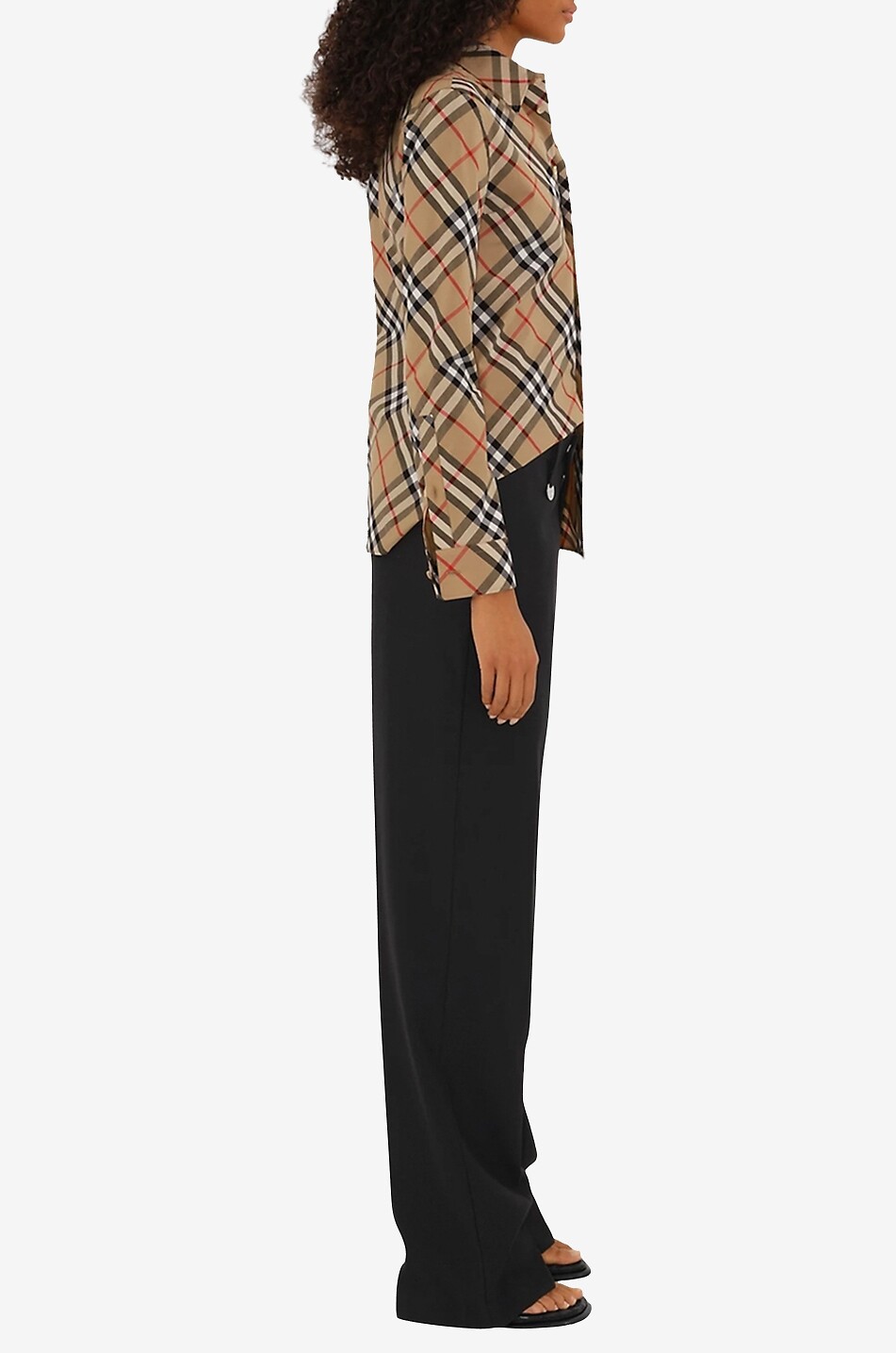 BURBERRY Schmales Hemd aus Popeline Check Damen BUNT 4