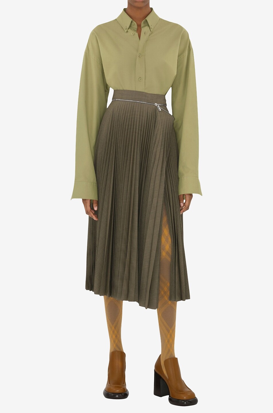 Good Burberry wool pleated skirt