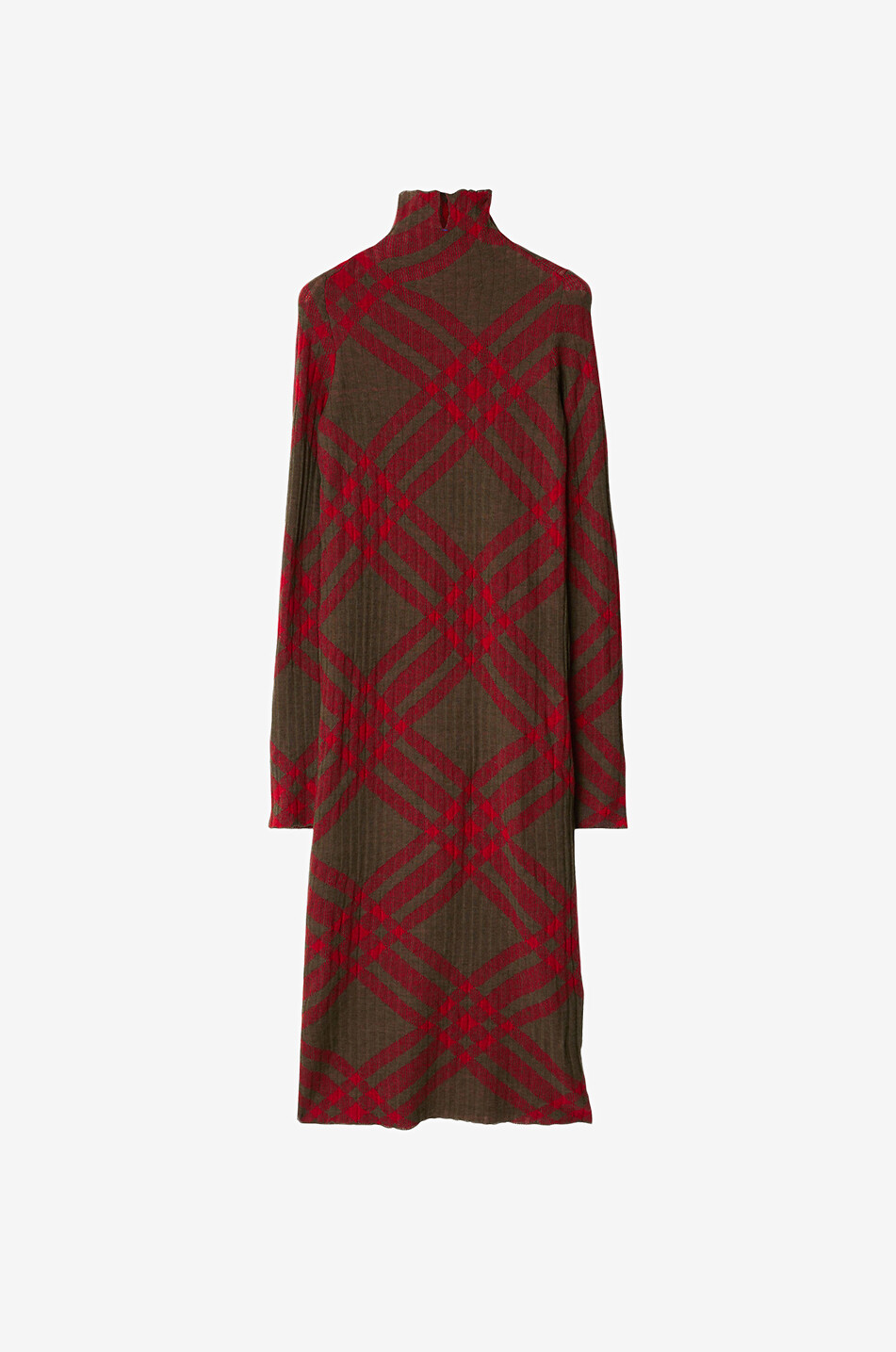 Midilanges Jacquardstrickkleid Loch Check