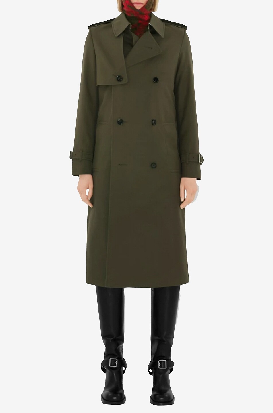 BURBERRY Langer Trenchcoat aus Baumwollmix-Gabardine Damen DUNKLES KHAKI 5