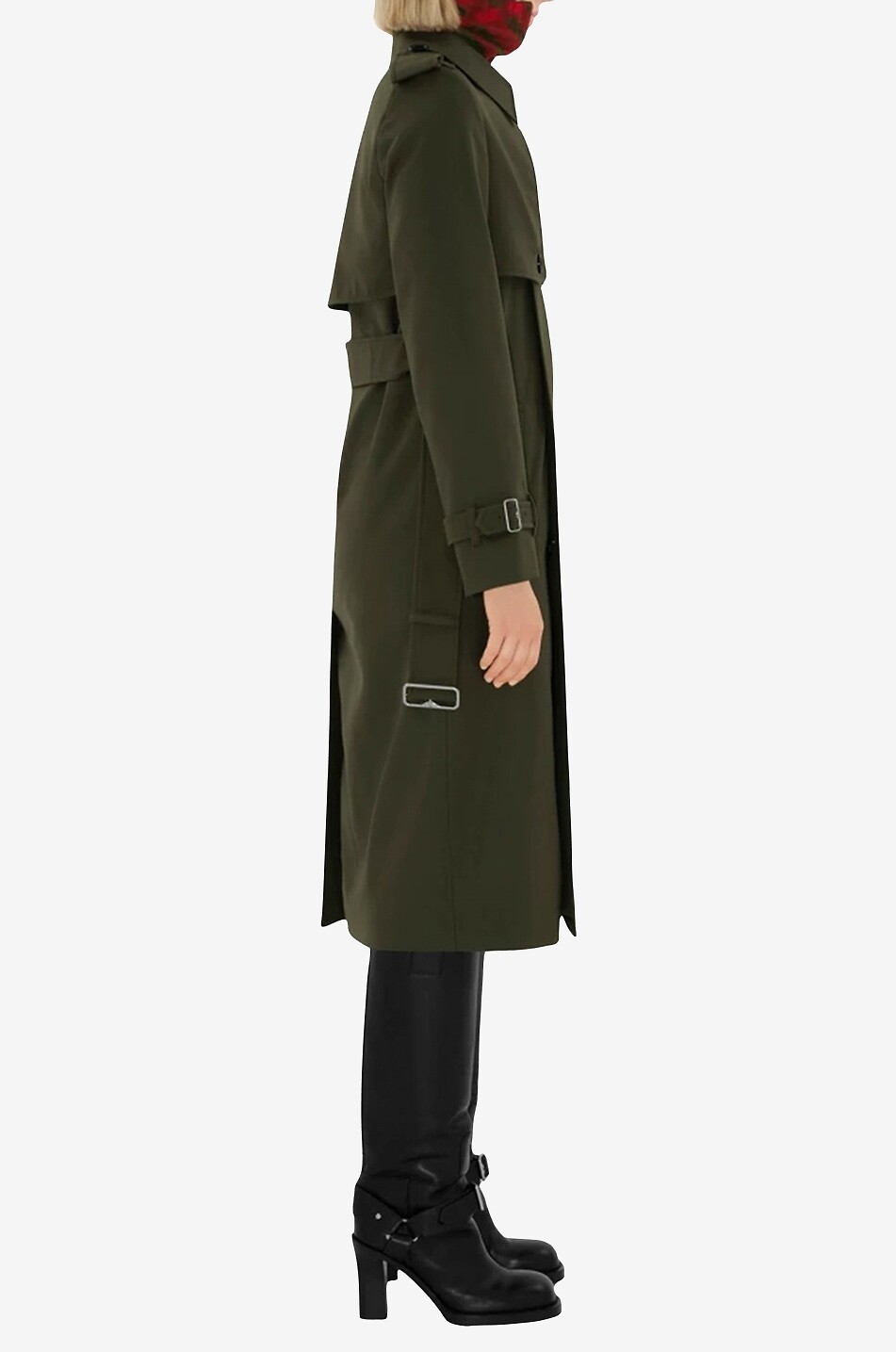 BURBERRY Langer Trenchcoat aus Baumwollmix-Gabardine Damen DUNKLES KHAKI 6