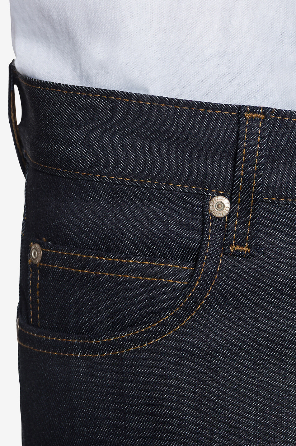 NAKED & FAMOUS DENIM Jean slim brut en coton et cachemire Super Guy Homme BLEU FONCE 5