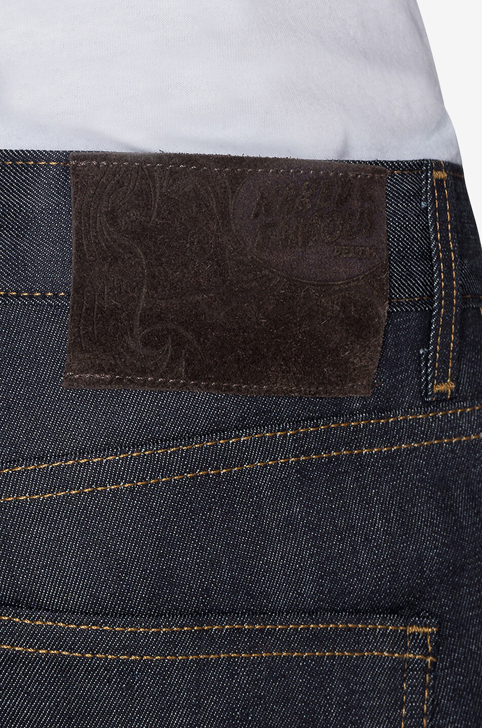 NAKED & FAMOUS DENIM Jean slim brut en coton et cachemire Super Guy Homme BLEU FONCE 6