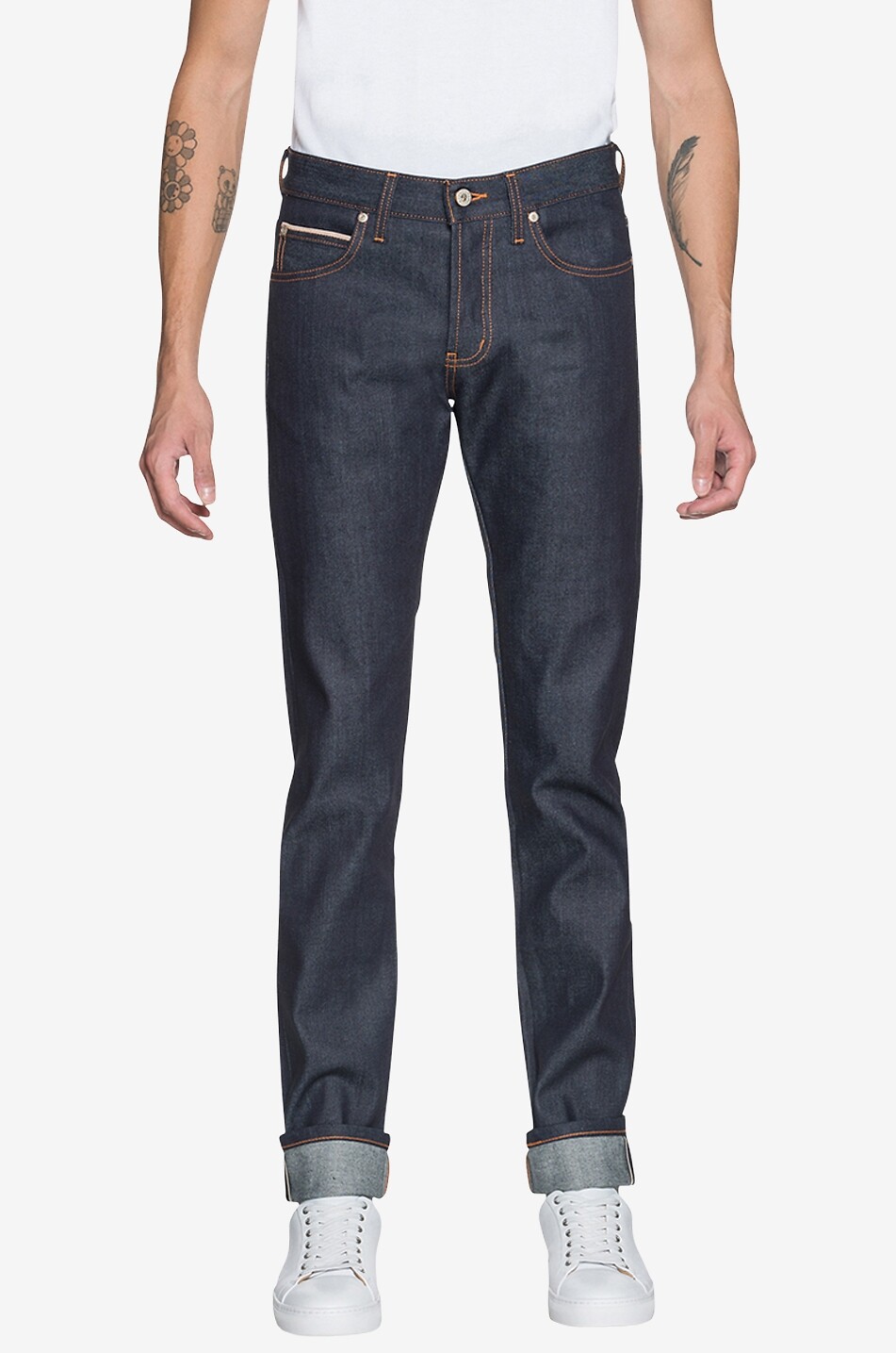 NAKED & FAMOUS DENIM Slim Jeans aus Baumwolle Super Guy Herren DUNKELBLAU 3
